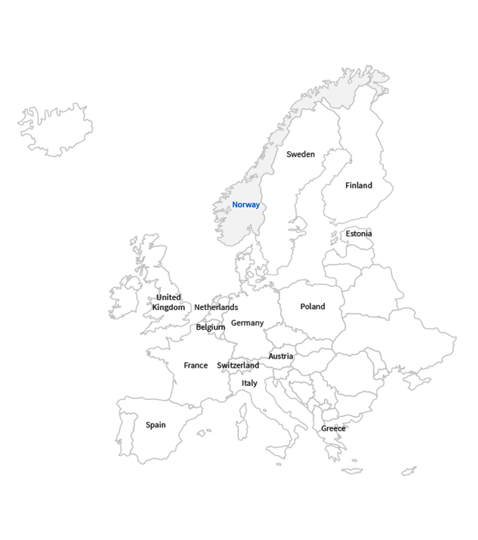 clients Norway map